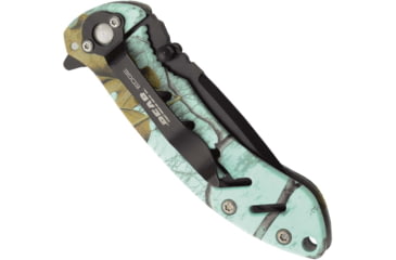 Image of Bear Edge Brisk 1.0 Folding Knife, 3.25in, 440 Stainless Steel, Stainless Steel w/Soft Touch Coating Handle, Realtree Edge Teal, 61508