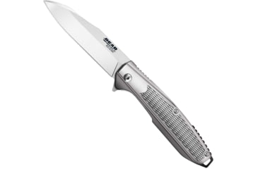 Image of Bear Edge Folding Knife w/Reverse Tanto Blade, 3.25in, 440 Stainless Steel, Tanto, Stainless Steel Handle, 61125