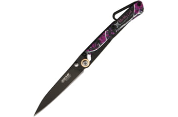 Image of Bear Edge Muddy Girl Framelock Folding Knife, 2.63 black finish stainless blade, Muddy Girl camo G10 handle, 61529
