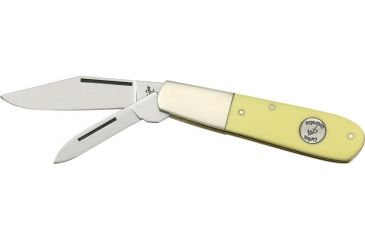 Image of Bear &amp; Son Barlow Fold Knife, High polished 1095 Carbon Steel Blade, Smooth yellow Delrin Handle BCC3281