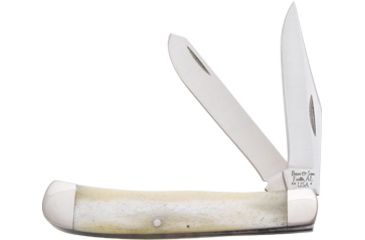 Image of Bear &amp; Son Cutlery 4 1/8 White Smooth Bone Large Trapper - WSB54