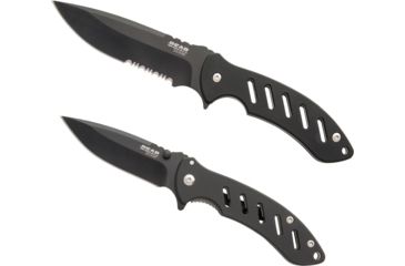 Image of Bear &amp; Son Cutlery Brisk 1.0 Comb Set 4 1/16 Black Folder &amp; 9 3/4 Black Fixed Blade - 71700