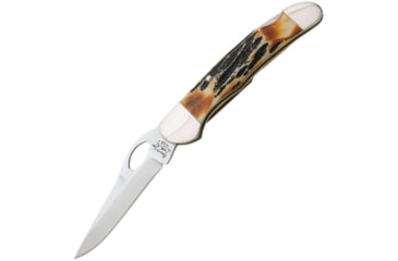 Image of Bear &amp; Son Cutlery Cowhand Folding Knife, 4.38in Closed, 3.38in, High Carbon Stainless Steel, Satin Blade, India Stag Bone Handle, 5150L