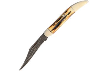 Image of Bear &amp; Son Cutlery Genuine India Stag Bone Folding Knife, Black Blade BC5193D12