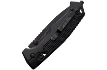 Image of Bear &amp; Son Cutlery Black Folding Knife, 4.75in Closed, 3.25in Black Finish Partially Serrated Stainless Tanto Blade, Black Aluminum Handle, MC-560-AIBK-BSR