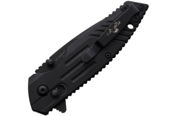 Image of Bear &amp; Son Cutlery Black Zytel Folding Knife, 4.25in Closed, 3.25in Black Oxide Coated Partially Serrated D2 Tool Steel Blade, Black Zytel Handle, MC-950-B7-BSR