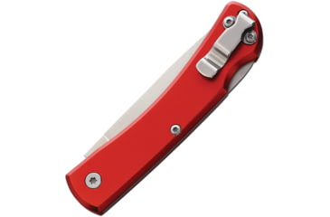 Image of Bear &amp; Son Cutlery Small Farmhand Folding Knife, 3.63in Closed, 2.63in, High Carbon Stainless Steel, Satin Blade, Red Aluminum Handle, 137LRD