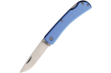 Image of Bear &amp; Son Cutlery Small Farmhand Folding Knife, 3.63in Closed, 2.63in, High Carbon Stainless Steel, Satin Blade, Blue Aluminum Handle, 137LBL