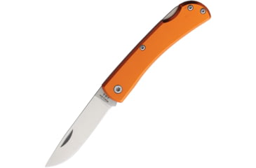 Image of Bear &amp; Son Cutlery Small Farmhand Folding Knife, 3.63in Closed, 2.63in, High Carbon Stainless Steel, Satin Blade, Orange Aluminum Handle, 137LOR