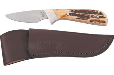Image of Bear &amp; Son Invincible Skinner Fixed Blade Knife, High Carbon SS Drop Point Blade, India Stag Bone Handle BC582