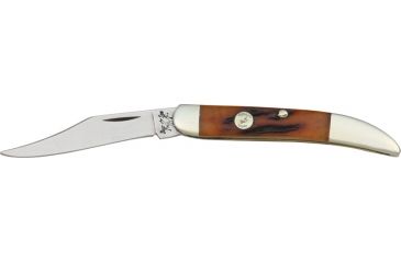 Image of Bear &amp; Son Little Toothpick Fold Knife, High-polished 1095 Carbon Steel, Red Stag Bone Handle BCCRSB1931