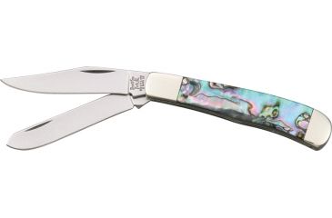 Image of Bear &amp; Son Little Trapper Fold Knife, Twin Blade Knife, Clip and spey Blade, abalone Handle BCAB5412