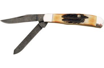 Image of Bear &amp; Son Mini Trapper Fold Knife, SS clip and spey Blades, India Stag Bone Handle BC507D