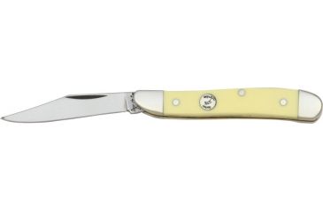 Image of Bear &amp; Son Peanut Fold Knife, Clip Blade, Smooth yellow delrin Handle BCC319