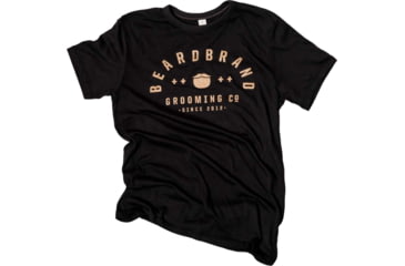Image of Beardbrand Shirt - Mens, Banner Tee Print, Black/Gold, Small, 331005