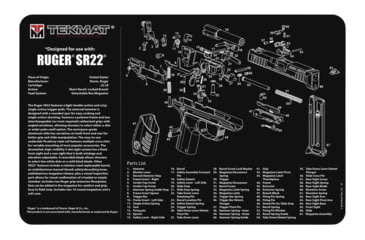Image of BECK TEK, LLC TEKMAT TEKR17RUGERSR22 Ruger SR22 Handgun Cleaning Mat 11x17x