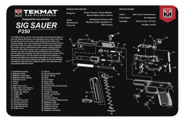 Image of BECK TEK, LLC TEKMAT TEKR17SIGP250 Sig Sauer P250 Handgun Cleaning Mat 11x17