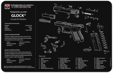 Image of BECK TEK, LLC TEKMAT TEKR20GLOCK4243 Glock 42/43 Ultra Premium Cleaning Mat Pa