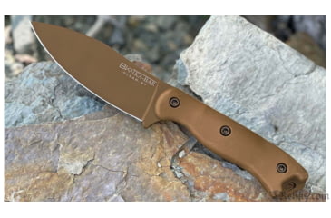 Image of Becker Knife &amp; Tool Nessmuk Fixed Blade Knife, 9.13in Overall, 4.3in Brown Coated 1095 Cro-Van Carbon Steel Blade, Brown Ultramid Handle, Celcon Belt Sheath, BK19