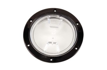 Image of Beckson Marine 4" Clear Center Screw Out Deck Plate - Black 46419
