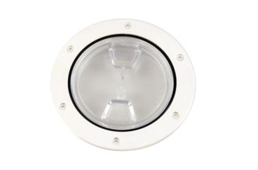 Image of Beckson Marine 4" Clear Center Screw-Out Deck Plate - White 46421