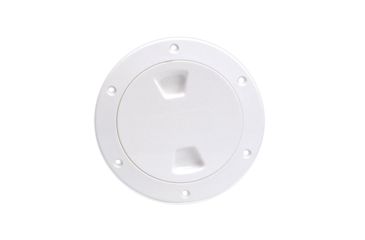 Image of Beckson Marine 4" Smooth Center Screw-Out Deck Plate - White 46418