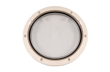 Image of Beckson Marine 8" Clear Center Pry-Out Deck Plate - Beige 46455