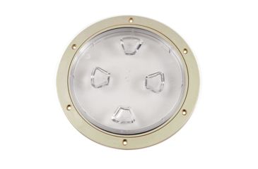 Image of Beckson Marine 8" Clear Center Screw-Out Deck Plate - Beige 46436