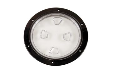 Image of Beckson Marine 8" Clear Center Screw-Out Deck Plate - Black 46435
