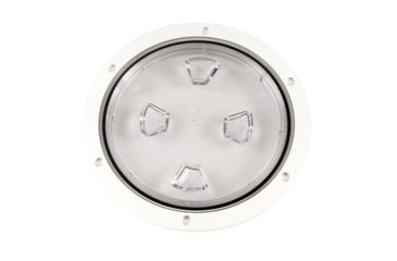 Image of Beckson Marine 8" Clear Center Screw-Out Deck Plate - White 46437