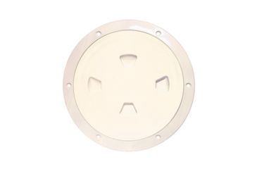 Image of Beckson Marine 8" Smooth Center Screw-Out Deck Plate - Beige 46433