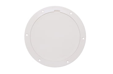 Image of Beckson Pry-Out Deck Plate - With Diamond Center, White, 8in with Diamond Center, White, DP85-W