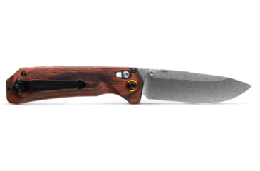 Image of Benchmade Hunt Grizzly Creek Hunting Folding Knife, 3.49 in, CPM-S30V Steel, Drop Point Blade, Stabilized Wood, Brown Handle 15062