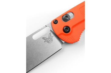 Image of Benchmade Hunt Taggedout Folding Knife, 3.5 in, CPM-154, Drop Point Blade, Grivory, Orange Handle, Reversible Tip-Up, 15535