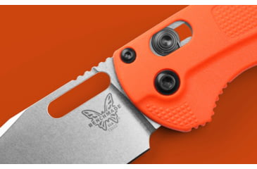 Image of Benchmade Hunt Taggedout Folding Knife, 3.5 in, CPM-154, Drop Point Blade, Grivory, Orange Handle, Reversible Tip-Up, 15535