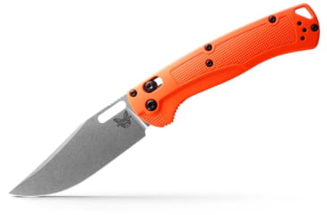 Image of Benchmade Hunt Taggedout Folding Knife, 3.5 in, CPM-154, Drop Point Blade, Grivory, Orange Handle, Reversible Tip-Up, 15535