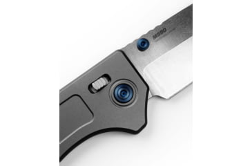 Image of Benchmade 748 Narrows Folding Knife, 3.43in, M390 (58-61HRC), Plain Drop Point, Raw Titanium, 748