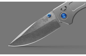 Image of Benchmade 748 Narrows Folding Knife, 3.43in, M390 58-61HRC, Plain Drop Point, Raw Titanium, 748