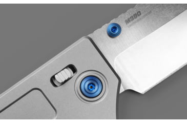 Image of Benchmade 748 Narrows Folding Knife, 3.43in, M390 58-61HRC, Plain Drop Point, Raw Titanium, 748