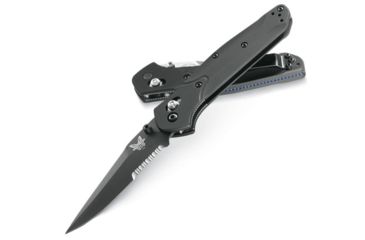 Image of Benchmade 943 Knife by Osborne Design w/ Combo Edge BK1 Blade &amp; Black Handle 943SBK