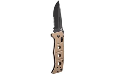 Image of Benchmade Adamas Auto Folding Knife, Black Partially Serrated Blade, Sand G10 Handle 2750SBKSN