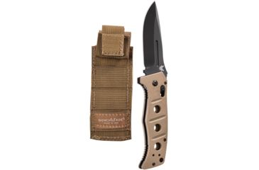 Image of Benchmade Adamas Auto Folding Knife, Fine Edge Black Blade, Sand G10 Handle, 2750BKSN