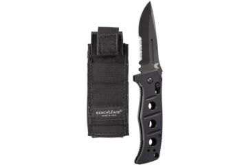 Image of Benchmade Adamas Auto Knife, Black ComboEdge Blade, Black G10 Handles, Black MOLLE Pouch 2750SBK