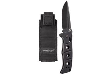 Image of Benchmade Adamas Auto Knife, Black Plain Edge Blade, Black G10 Handles, Black MOLLE Pouch 2750BK