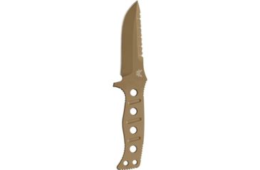 Image of Benchmade Adamas Fixed Blade Knife, Plain Edge, Desert Sand Blade, Sand Sheath 375SN