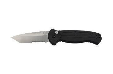 Image of Benchmade AFO II Push Button Tanto Knife, Combo Edge, Satin Blade 9052S