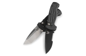 Image of Benchmade AFO II Push Button Tanto Knife, Combo Edge, BK1 Blade 9052SBK