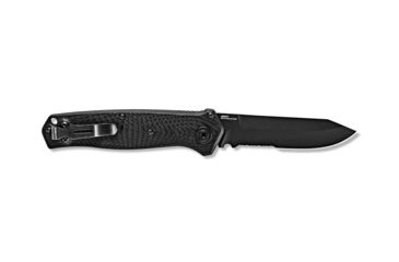 Image of Benchmade Autocrat Automatic Folding Knife, 3.3in, Coated, Serrated, Reverse Tanto, G10 black handle, 8551SBK
