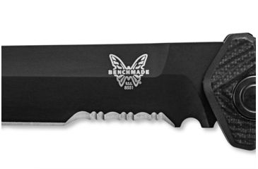 Image of Benchmade Autocrat Automatic Folding Knife, 3.3in, Coated, Serrated, Reverse Tanto, G10 black handle, 8551SBK
