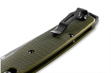 Image of Benchmade Bailout Folding Knife, 3.38 in, CPM-M4 Steel, Serrated Tanto Blade, 6061-T6 Aluminum, Woodland Green Handle, 537SGY-1